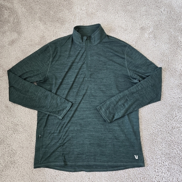 Vuori Men's Ease Performance Half Zip Long Sleeve Top Dark Green Color size XL - Picture 10 of 16